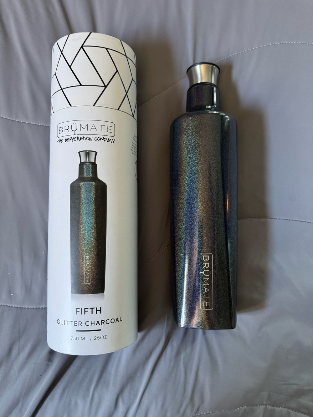 BrüMate Fifth Glitter Charcoal Insulated Bottle - Charcoal 25OZ